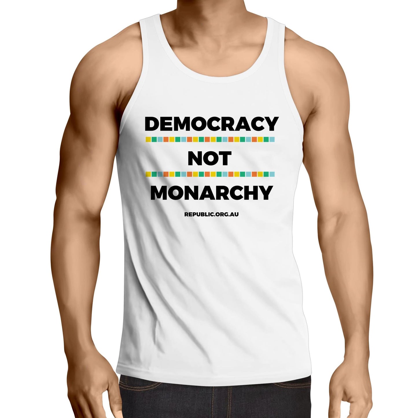 Men's Singlet Top / Democracy Not Monarchy