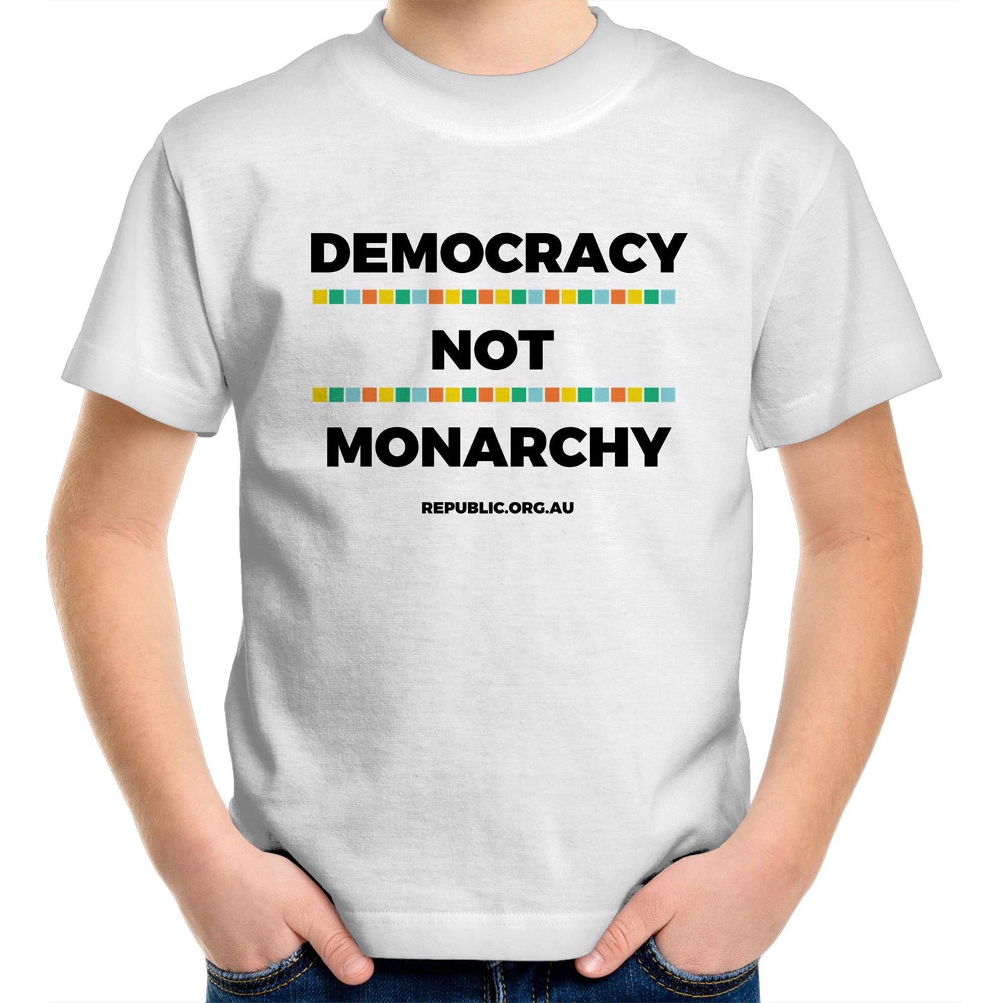 Kids Youth Crew T-Shirt / Democracy Not Monarchy