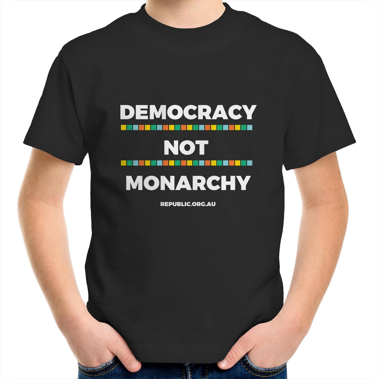 Kids Youth Crew T-Shirt / Democracy Not Monarchy